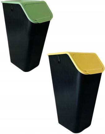 Practic Zestaw 2 Bini 35L Zielony Żółty Do Segregacji Odpadów
