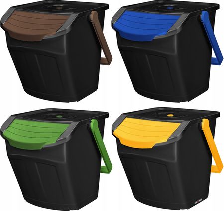 Kotarbau Zestaw 4X25L Kosz Pojemnik Segregacji Śmieci Odpadów Eko Z Uchwytem