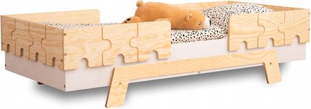 Smartwood Łóżko Dziecięce Puzzle White Br2 80X160 Drewniane