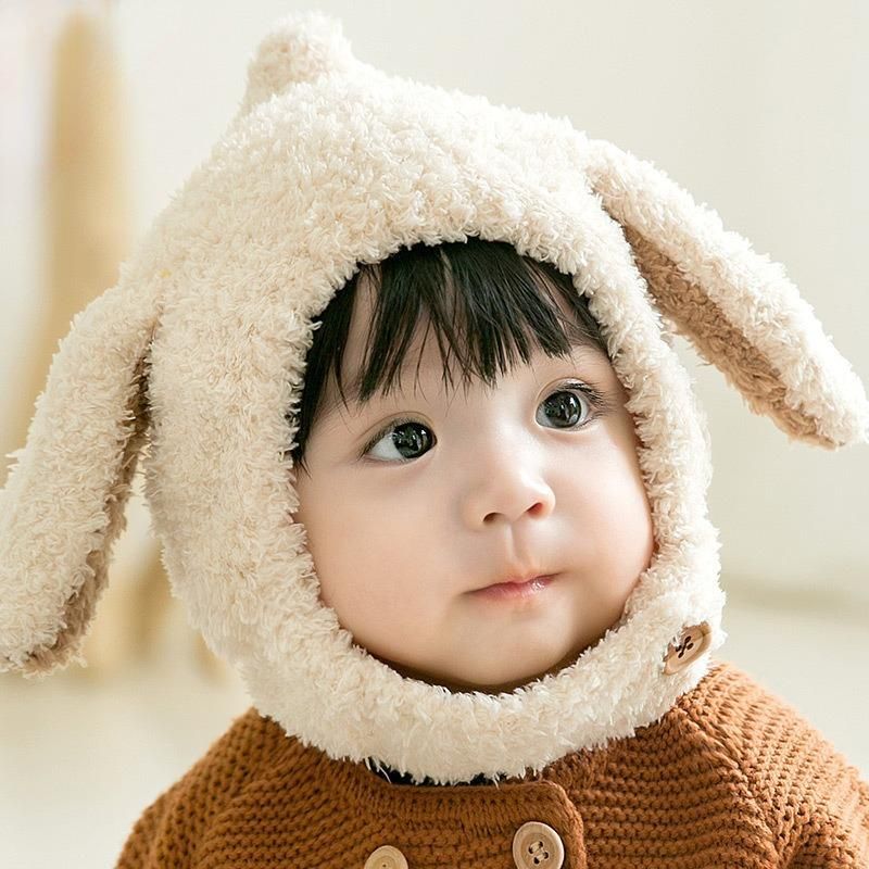 Cute Winter Baby Hats Rabbit Ear Warm Plush Baby Boys Girls Cap Cute
