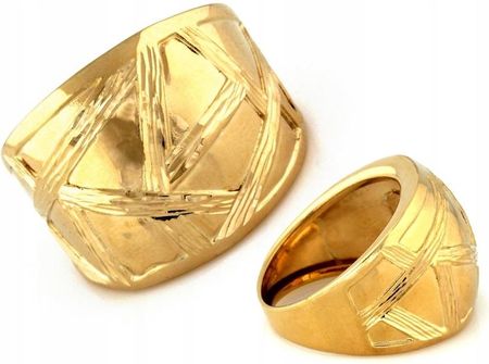 Szeroki złoty pierścień 14k duży szeroki r22 złoto 585