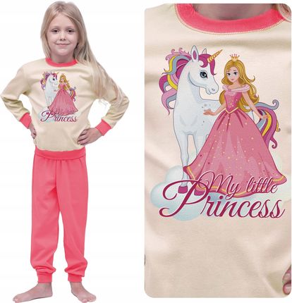 Zimowa Piżama Jednorożec Bawełniana Piżama Dla Dziewczynki Długi Rękaw 110