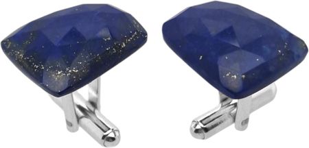 Lapis Lazuli (S1155) Srebrne [925] Spinki srebrne do mankietów z niebieskim kamieniem [925]
