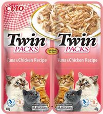 Inaba Cat Twin Packs z tuńczykiem i kurczakiem w bulionie z tuńczyka 2x40g