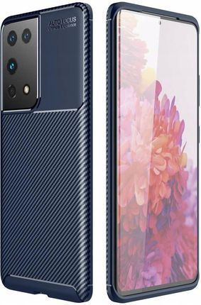 Nemo Etui Samsung Galaxy S21 Ultra Pancerne Shockproof Carbon Fiber Niebieskie