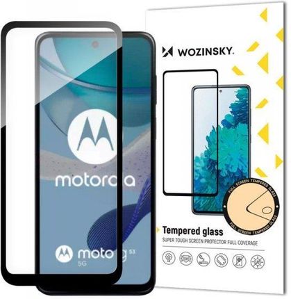 Wozinsky Wytrzymałe Szkło Hartowane Do Motorola G53 Na Cały Ekran Z Ramką Full Glue Czarne