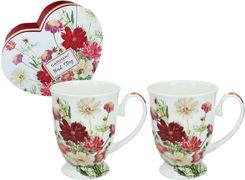 Zdjęcie Carmani Komplet 2 Kubków W Sercu Kwiaty Biały - Tolkmicko