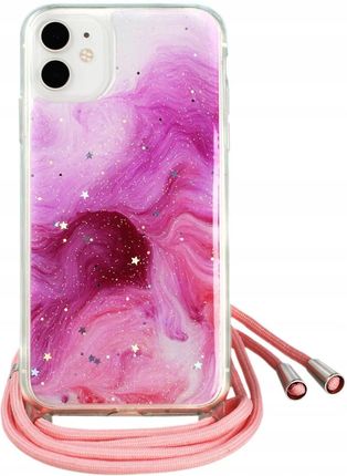Nemo Etui Iphone 11 Pro Rope Sznurek Glitter Case Różowe