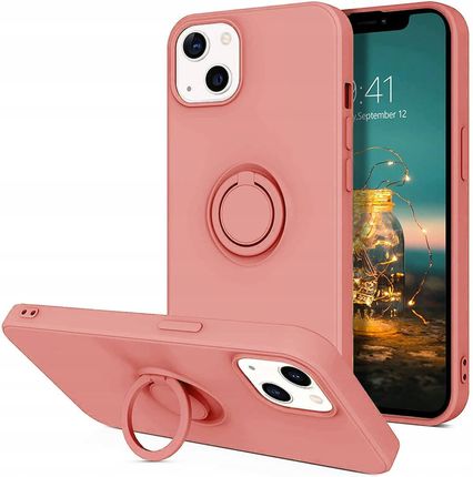 Nemo Etui Iphone 13 Mini Silikonowe Ring Pierścień Magnetyczny Silicone Róż