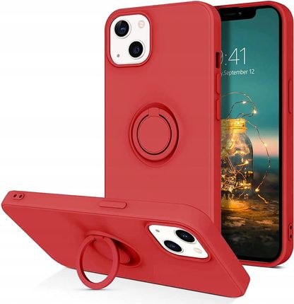 Nemo Etui Iphone 13 Silikonowe Ring Pierścień Magnetyczny Silicone Czerwone