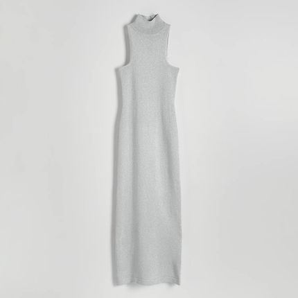 Reserved - Sukienka z metalizowaną nicią - Srebrny