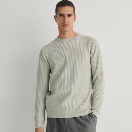 Reserved - Sweter w prążek - Zielony