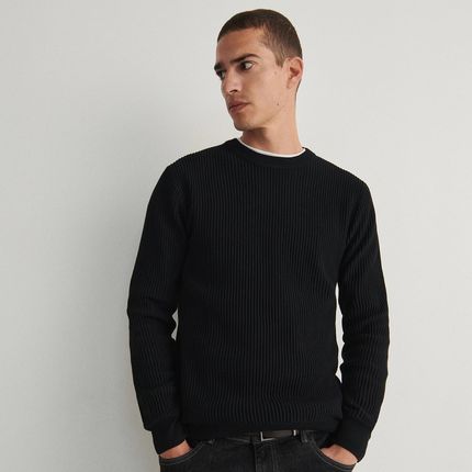 Reserved - Sweter w prążek - Czarny