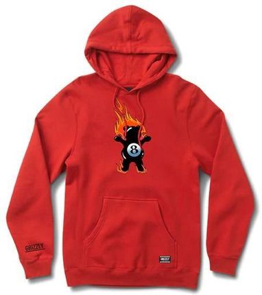 bluza GRIZZLY - Behind The 8Ball Pullover Hoodie (RED) rozmiar: L