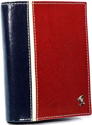 Pionowy portfel męski dwukolorowy, skóra naturalna RFID - Rovicky