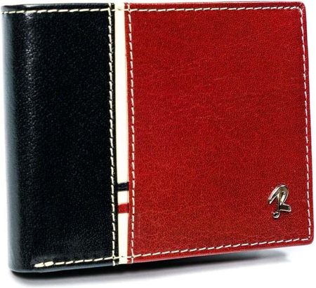 Poziomy portfel męski dwukolorowy, skóra naturalna RFID - Rovicky