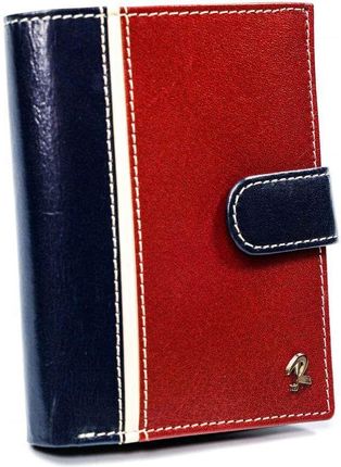 Kolorowy portfel męski pionowy z zapięciem, skóra naturalna RFID - Rovicky