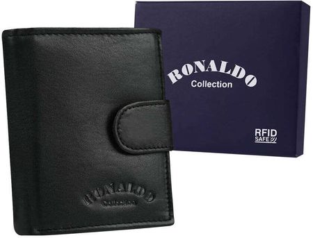 Mały, skórzany portfel męski na zatrzask - Ronaldo