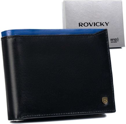 Portfel męski skórzany N992-RVT Black+Navy