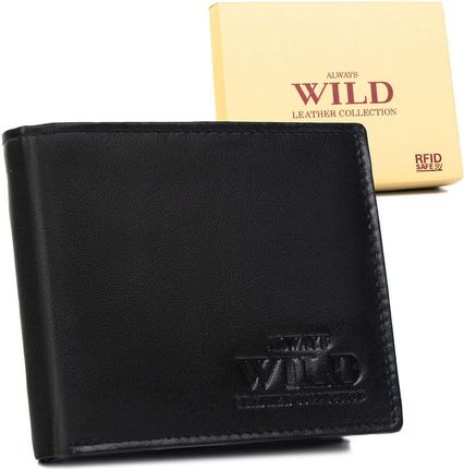 Skórzany portfel męski z zasuwanym schowkiem - Always Wild