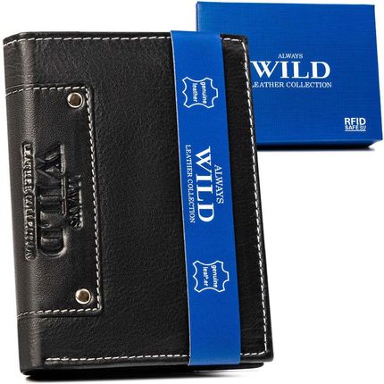 Męski, skórzany portfel bez zapięcia zewnętrznego - Always Wild