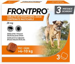 Zdjęcie FRONTPRO 28 mg tabletki do rozgryzania i żucia dla psów 4-10 kg - Różan