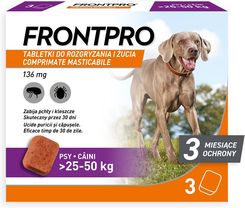 FRONTPRO 136 mg tabletki do rozgryzania i żucia dla psów 25-50 kg