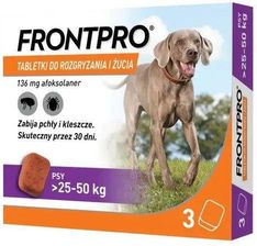 Zdjęcie FRONTPRO 25-50 kg Tabletki Do Rozgryzania I Żucia Dla Psów 136mg Afoksolaner - Białobrzegi
