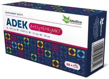 EkaMedica ADEK A+D3+E+K2Mk7, 60 kapsułek 