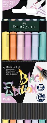 Faber-Castell Black Edition Pisaki Pędzelkowe Pastelowe 6 Kolorów