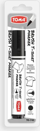 Toma Wodoodporny Brush Marker Do Tkanin Czarny Pędzelkowy T-Shirtów 1-4Mm