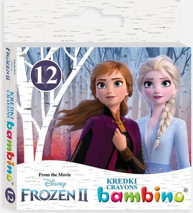 Frozen Klasyczne Kredki Bambino Z Glinki Kaolinowej 12 Kolorów Miękkie Okrągłe Nadrukami Kraina Lodu