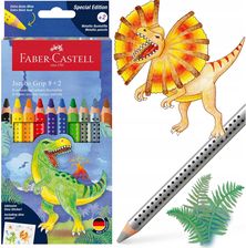 Zdjęcie Faber-Castell Kredki Grube Szkolne Grip Jumbo 8+2 Dinozaury - Kamień Krajeński