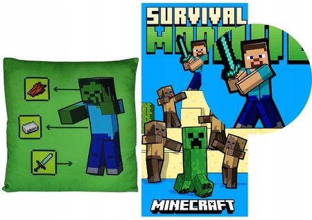 Supreme Style Zestaw Minecraft Poduszka Ręcznik Klocki Gra Piksele Dla Dziecka