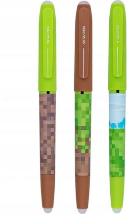 Astra Długopis Szkolny Ścierlany Wymazywalny 3 Wkłady Zestaw Dla Fana Minecraft