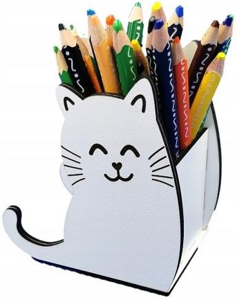 Przybornik Organizer Kotek Pojemny Kredki Długopisy Imienny Kot
