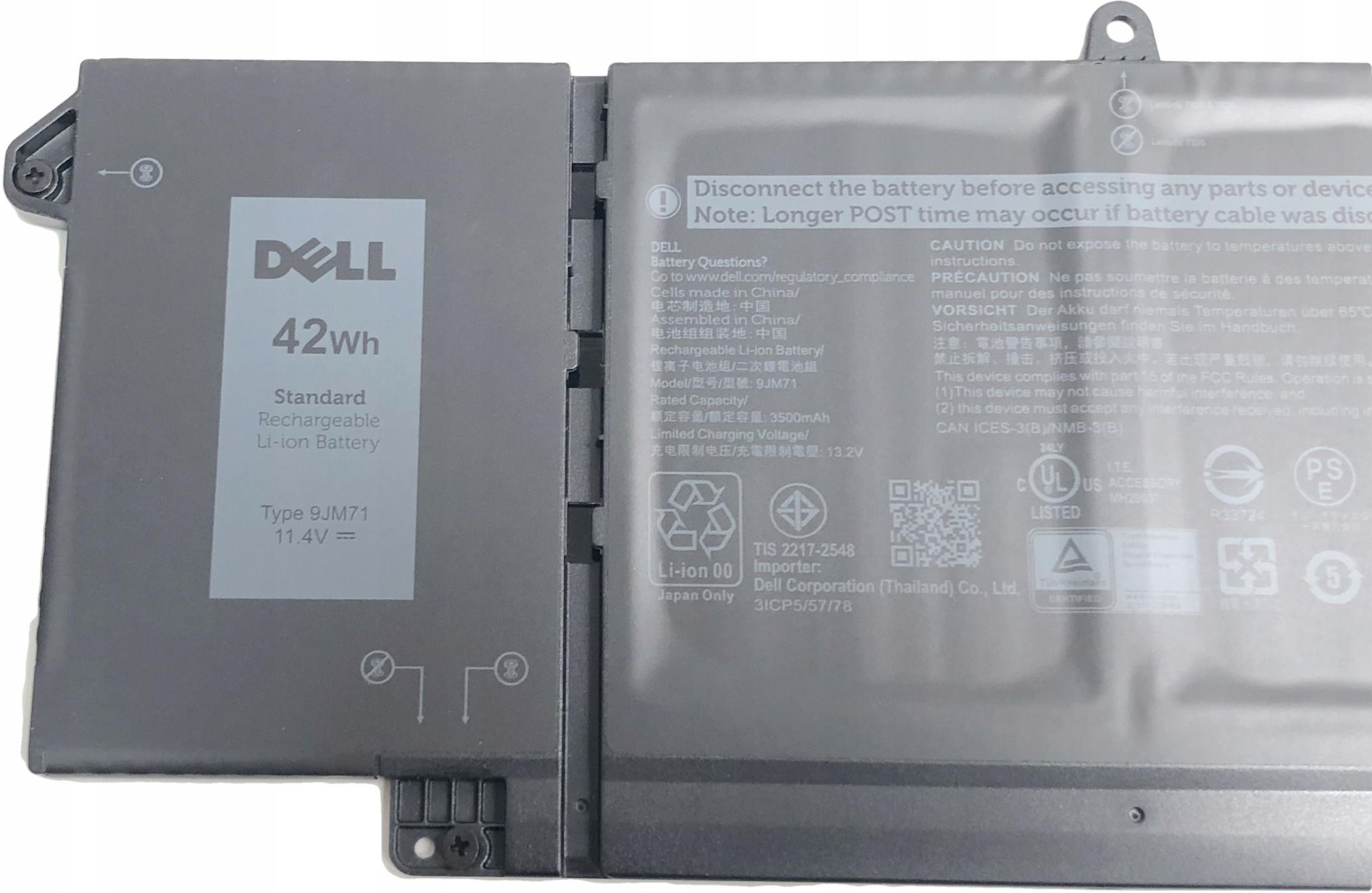 Bateria do laptopa Dell Latitude 5320 7320 7420 7520 2-IN-1 Type