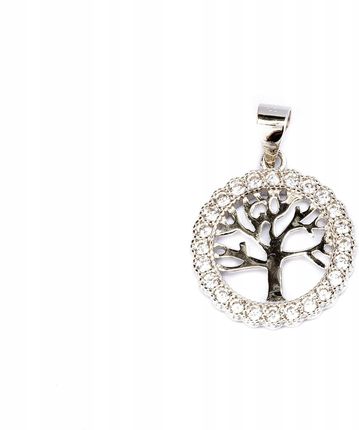 Srebrna zawieszka 925 drzewko szczęścia cyrkonie