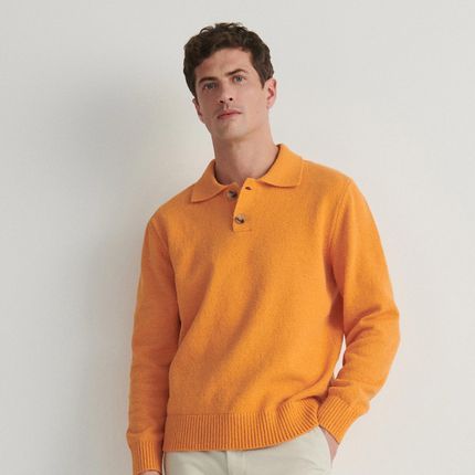 Reserved - Sweter polo - Pomarańczowy