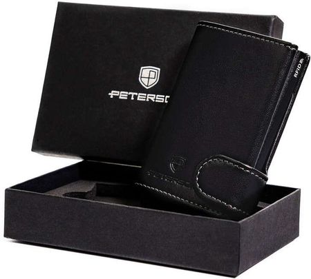 Skórzany portfel męski z zewnętrzną portmonetką - Peterson