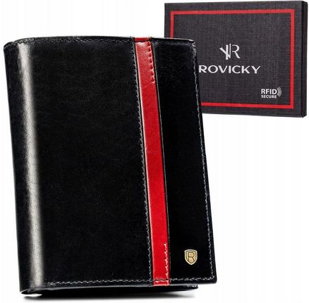 Duży, skórzany portfel męski z systemem RFID bez zapięcia zewnętrznego - Rovicky