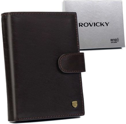 Skórzany portfel męski na karty z systemem RFID Protect - Rovicky