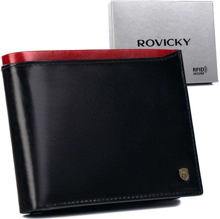 Klasyczny skórzany portfel z systemem RFID Protect - Rovicky