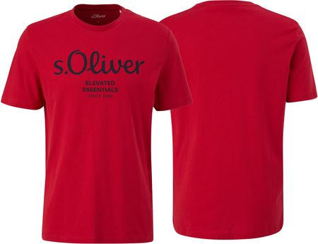 T-shirt męski s.Oliver nadruk czerwony - XL