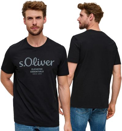 T-shirt męski s.Oliver nadruk czarny - M