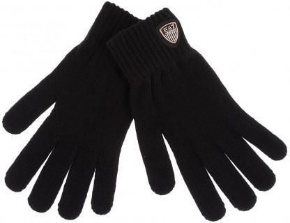 EMPORIO ARMANI EA7 zimowe męskie rękawiczki BLACK