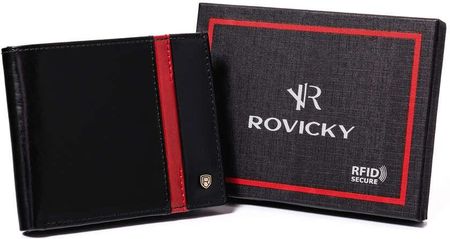 Skórzany portfel męski na karty z ochroną RFID Protect — Rovicky