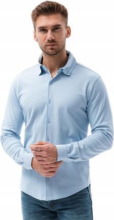 Koszula męska z długim rękawem K540 niebieska M