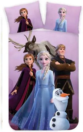 Kraina Lodu Frozen Komplet Pościeli Dziecięcej Disney 140X200Cm 100% Bawełniana