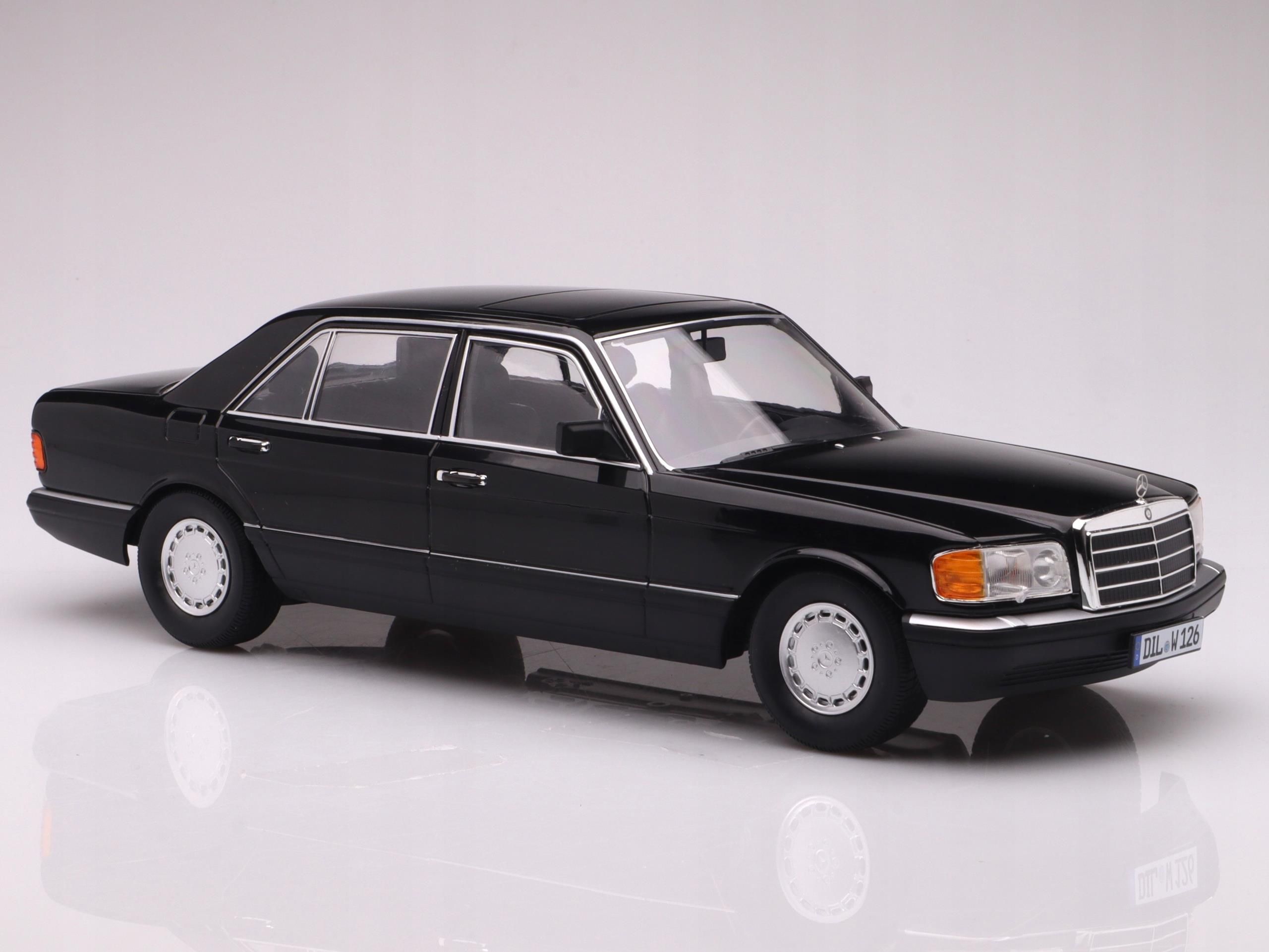 MERCEDES BENZ 560 SEL W126 1985 S CLASS BLACK ISCALE 11800000058 1:18